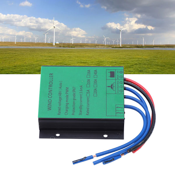 Vindmølle Generator Controller 1000W Effektiv PWM Opladning IP67 LED Indikerer Vindmølle Regulator 48V 30A