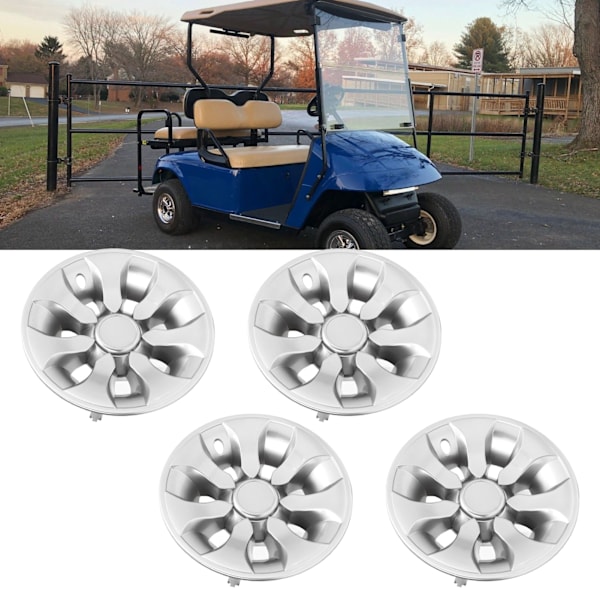 4 stk Golfvogn Hjulnavkapsel Aerodynamisk Høy Hardhet 8 tommer Universal Erstatning for Club Car