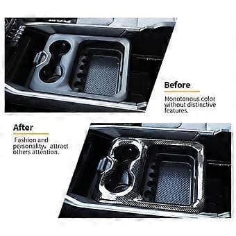 Midtkonsoll Front Armlene Koppholder Panel Deksel Trim for 2019-2022 Dodge RAM 1500 2500 3500, ABS