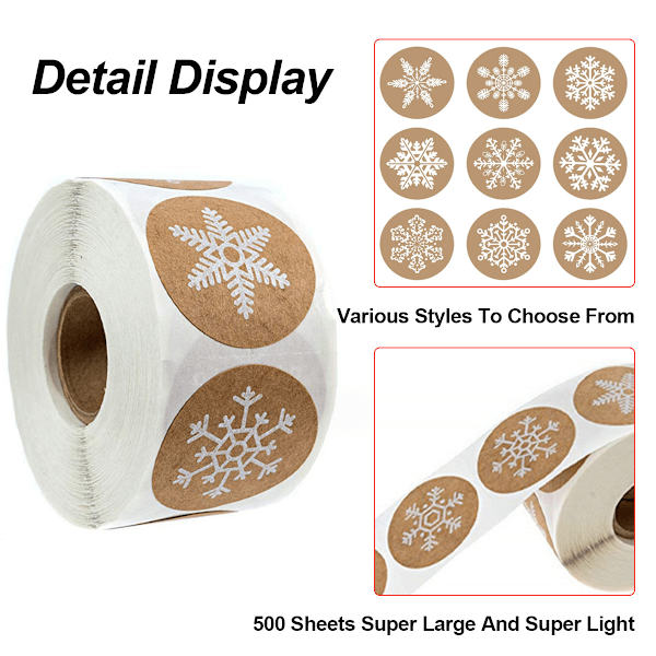 Snöflingor Juldekaler, Klassisk Juldesign Självhäftande Baksida för Juldekorationer, Mångsidiga Hantverksprojekt och Praktiska