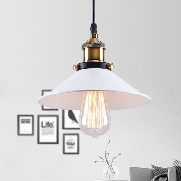 Industriell Antik Design Pendellampa, Klassisk Vintage Metall Retro Ljuskrona med Justerbar Kedja för Café Matsal Bar Kontor Vardagsrum