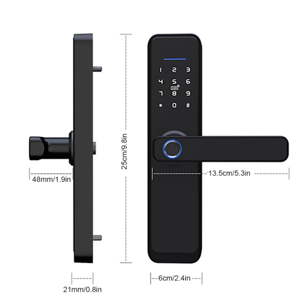 Elektronisk Smart Dørlås Touch Tastatur Kodeord IC-kort Fingeraftryk Hjemmesikkerhed Adgang