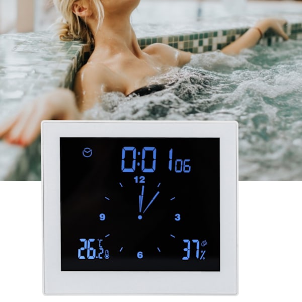 Digital Alarm Temperatur- og Luftfugtighedsskærm Ur Indendørs Bord Timer Multifunktionel til Husholdning Kontor Dekoration (Hvid TS-WP10-W)