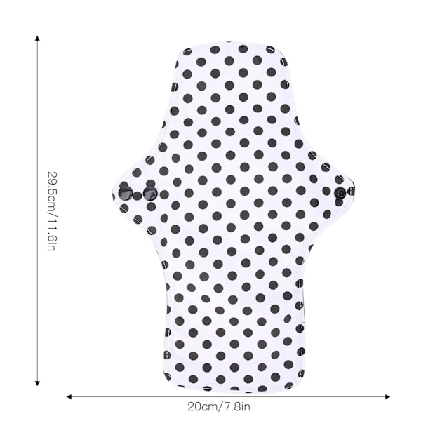 5 stk Kvinnelige Sanitærbind Bomulls Gjenbrukbare Lekkasjesikre Vaskbare Gravide Kvinne Menstruasjonsbind L 20cm x 29.5cm