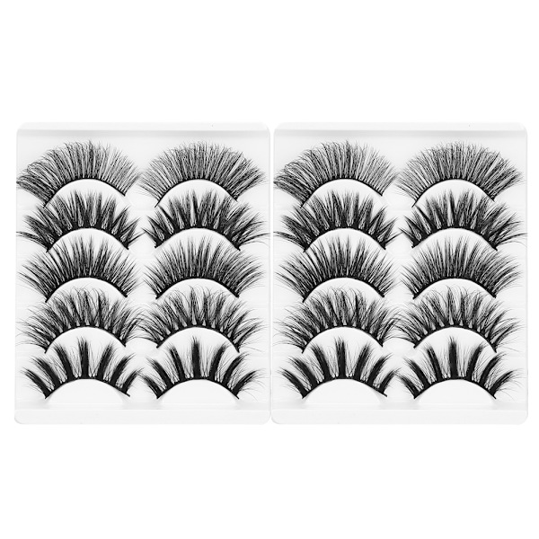 10 Par 6D Faux Ögonfransar Mjuka Falska Ögonfransar Långa Tjocka Makeup Ögonfransar för Kvinnor GL900