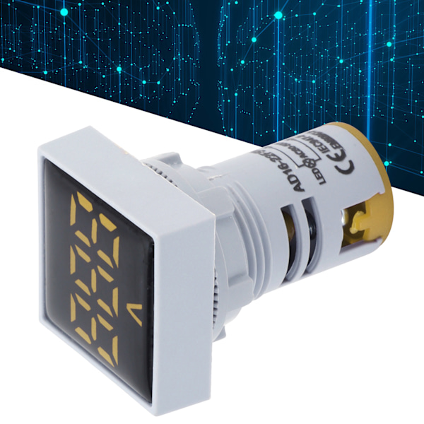AD16‑22FSV Digital Spændingssignalindikatorlys Panel Voltmeter Indikator 60~500V AC Gul