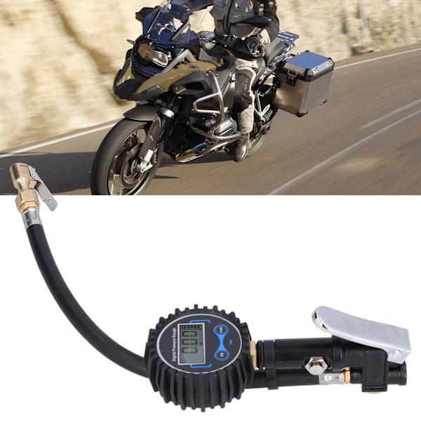 200PSI 14BAR Dekktrykkmåler LCD-skjerm Trykkmåler med LED-lys for bil varebil motorsykkel terrengsykkel