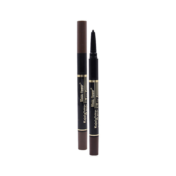3 i 1 Vandfast Øjenblyant & Øjenbrynpen Sort Brun Øjenmakeup Kosmetikværktøj 1#