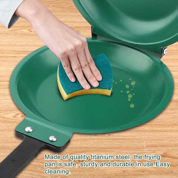 Non-stick Pannekakebakeform med Multifunksjonell Kokekarfunksjonalitet, Grillplate Omelettpanne med Dobbeltsidig Flippdesign, Rustfritt Stål