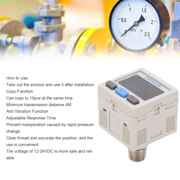 Lufttrycksregulatorventil Pneumatisk Vakuum Digital Styrenhet Växel 0 till ‑101kPa 12‑24V DC