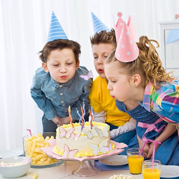 Fjäril Tårtdekoration, Livfull Blandad Storlek 3D Fjäril Muffinsdekoration, Perfekt Födelsedags- och Jubileumsdekoration, Partydekorationer, Livlig 3D-effekt, Säker