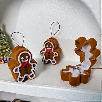 Smyckeskrin Organizer med Mjukt Foder Pepparkaksgubbe Design Förvaringslåda för Vigselringar