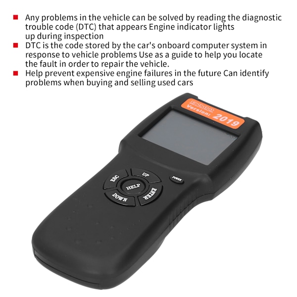 Bildiagnostisk Skanner OBD2 EOBD CAN Bilfeldetektering Felkodsläsare Utrustning D900 Universal