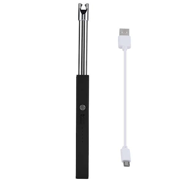 USB Opladbar Vindtæt Flammeløs Elektrisk Buelighter Bærbar BBQ Picnic Lighter Mat Sort