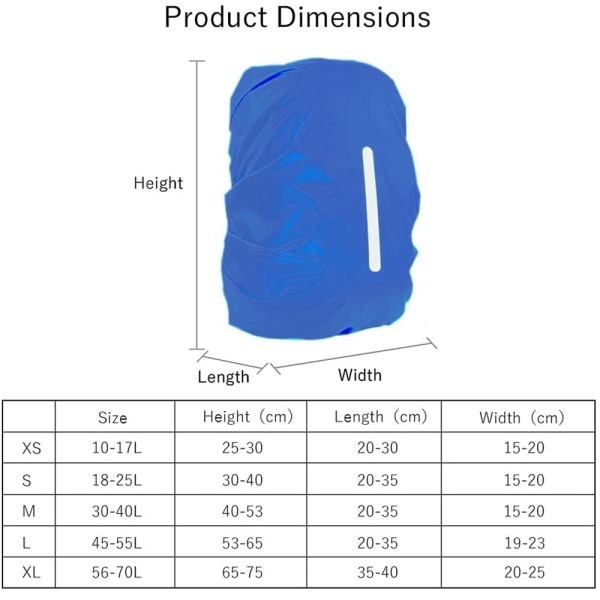 Vandtæt regnslag til rygsæk, reflekterende rygsæk regnslag