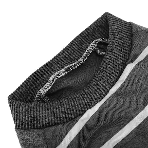 Indendørs Hundedragt Blød Polyester Hundefrakker Langærmet Stribet SkjorteSY59 Grå Kontrastfarve XL
