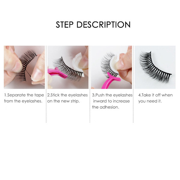 3D Professionella Självhäftande Ögonfransar Utan Irritation Falska Ögonfransar Förlängning 03#
