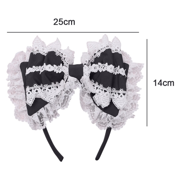 Ribbon Lace Hairlace Set Hair Elastic Lolita Bow Headband Two pu