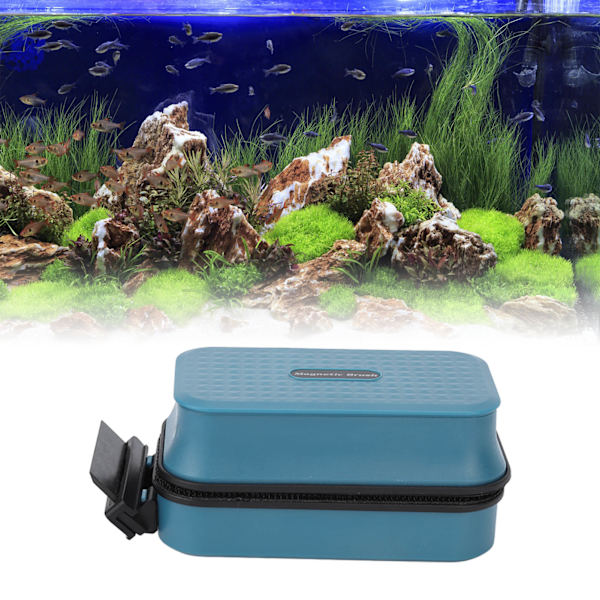 Akvarium Magnetbørste Dobbeltsidet Rengøring af Glasophængsskraber Alger Magnet Rengøringsværktøj (Magnetbørste Kulfiber Skraber)