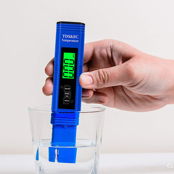 Multifunktionella 4 i 1 Digitala Vattentestkit, Temperaturmätare & Pålitlig Testare för Dricksvatten, Kranvatten, Brunn, Pool, Hydroponik,