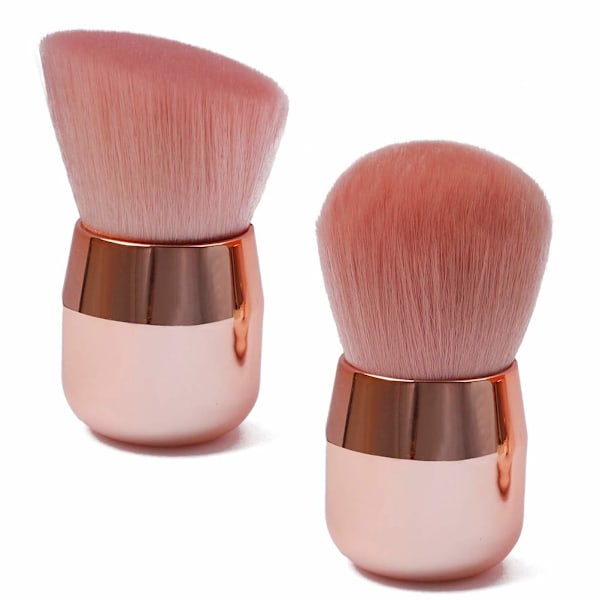 Svampformad Design, Gradient Rosa Dammvippa För Multifunktionellt Sminkverktyg Som Fungerar Som En Mjuk Kabukiborste Och Kosmetisk Dammuppsamlare, Komplett Med