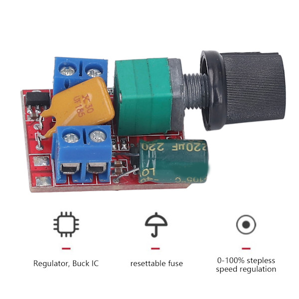 Motorhastighedsregulator PWM-regulator Selvgenoprettende Sikring 1% til 100% Arbejdscyklus LED-dæmperstyringskort