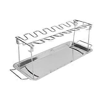 Kyllingevinge Benholder Rustfrit Stål Sammenklappelig BBQ Rack Bærbar Grillholder til Udendørs Brug