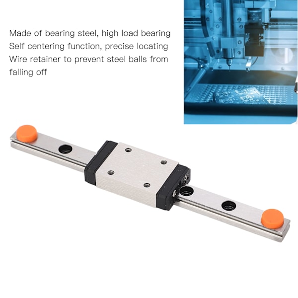 100mm Lineær Skinne Miniature Guide Skinne med Udvidet Glideblok til CNC Maskinværktøj 3D Printer