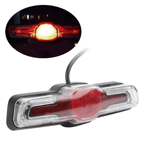 Baklampa för elcykel 5LEDs ABS 36V/48V/60V för navmotor Säkerhet Nattr cykling Tillbehör