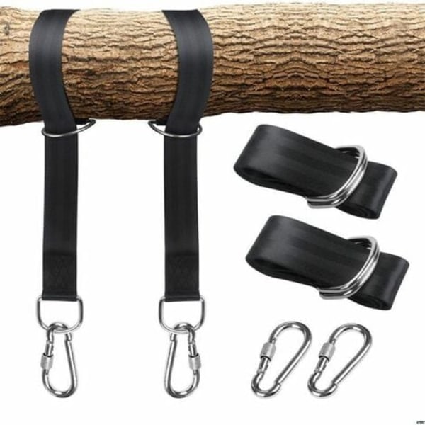 Tree Swing Strap Kit, med to rustfri stål karabinhager,