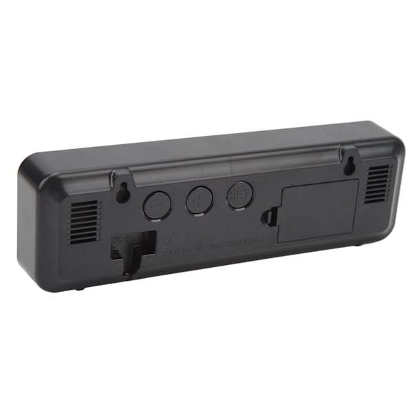 LED 9,1 tommers speilklokke Multifunksjonell digital alarmklokke med dato, fuktighet for soverom, stue, kontor
