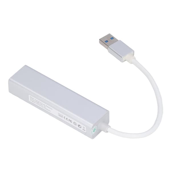 Gigabit Ethernet-adapter med USB-hub, kompakt design, lavt strømforbrug, hurtig dataoverførsel, superhurtig data, pålidelig netværksforbindelse til Windows