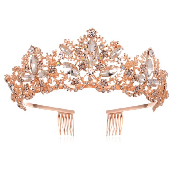 Tiara ja kruunu naisille Kristalli Queen Crowns with Comb Rhinest