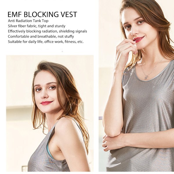 EMF-skyddsväst Ärmlös T-shirt Bekväm EMF-skyddsmössa Pullover för Män Kvinnor M