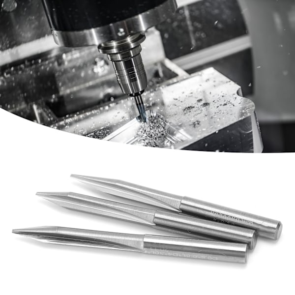3 stk V-formede kuttere til carving, 2-egget graveringsbit 4x0,8x20°/4x0,8x25°/4x0,8x30°