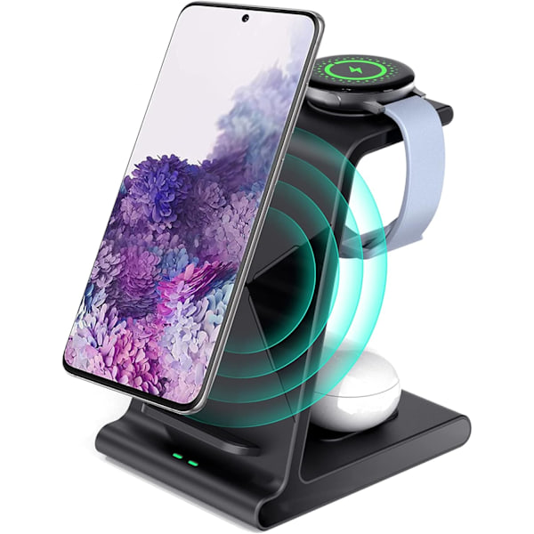 Laddstation Docka för Samsung Galaxy-enheter, Snabb Laddningshastighet, Digital Klocka, Överhettningsskydd