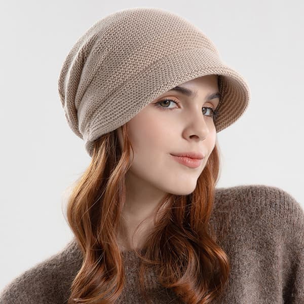 1 vinterforet pilehat udendørs varm pullover hat bred skygge viser lille ansigt ørebeskyttelse khaki