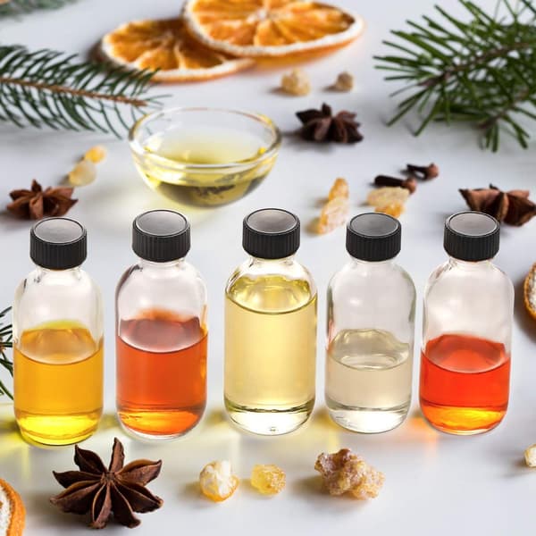 Provflaskor för DIY-juicer och extrakt, klara glasflaskor med lufttäta lock, återanvändbara behållare 60 ml set för eteriska oljor, siraper