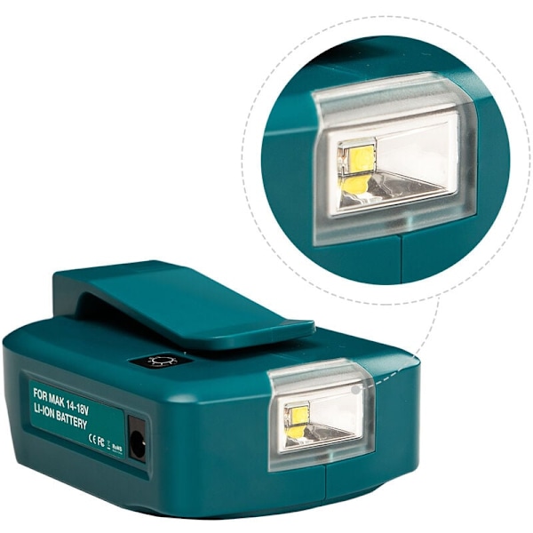Type-C Snabbladdande USB-Laddaradapter, Kompatibel med Makita Batteri Trådlös Ström, Lättanvänd Portabel Strömriktare För Camping, Arbete i Mörker,