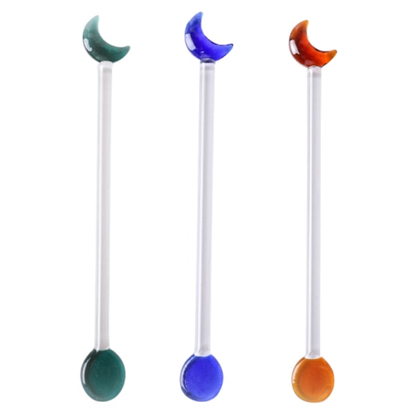 3 kpl Lasisia Swizzle Sticks Moon Swizzle Sticks juomia varten