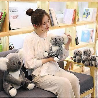 Koala Bamse Plussjdyr Simulering Koala Dukke Lekegave (Grå, 30 cm)