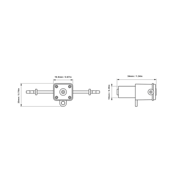 Mini Peristaltisk Pump Transparent Skal 1ml/min Flöde 0.001m Lyfthöjd Vätskedoseringspump för Skönhet Medicinskt Instrument 3V 60ma