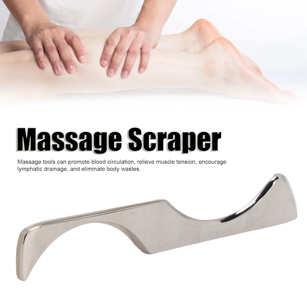 S-formad Gua Sha i Rostfritt Stål för att Främja Blodcirkulationen - Ergonomiskt Massageverktyg för Hals, Axlar och Armar