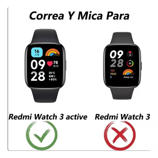 3 remme + glimmer til Xiaomi Redmi Watch 3 Active 1.83 in.