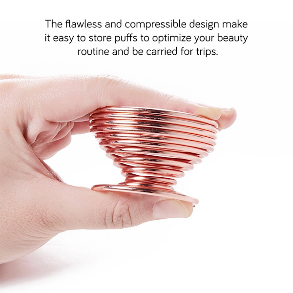 Skønhedssvampblenderholder,(3-pak roseguld) Makeupsvamp Tørringsstativ Opbevaring Æggepulverpuff Display Stand 3 stykker$Beauty Svampblender