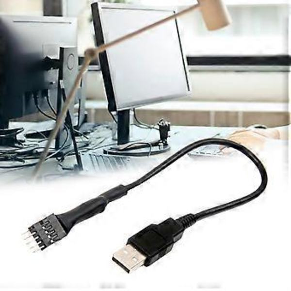 20cm 9-Pin Hane till Extern USB A Hane PC Moderkort Intern Dataförlängningskabel