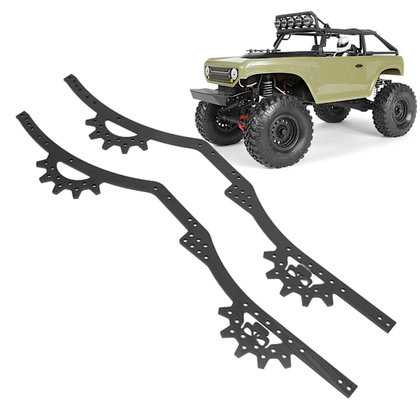 Ett par RC Chassiramper Aluminiumlegering Justerbart Hjulbas RC Chassirampor för Axial SCX10 II 1/10 RC Bil Svart