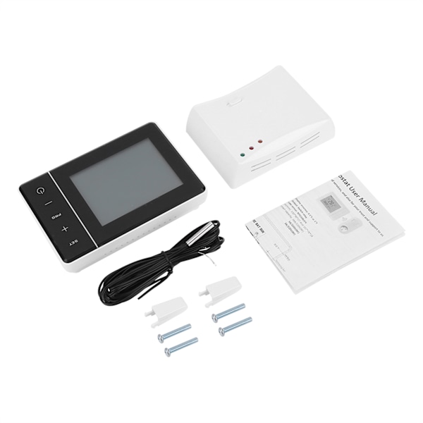 Programmerbar Trådløs Termostat Digital LCD Display Rumtemperaturregulator Sort