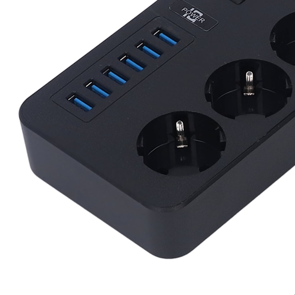 Monitoiminen USB-virtapalkki, liekinsuojattu älykäs pistorasiapalkki EU-pistoke 110‑250V kotiin ja autotalliin