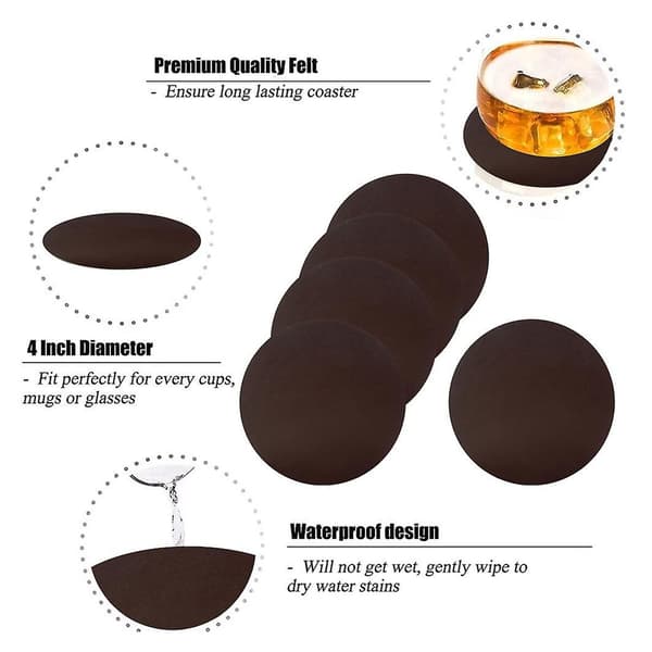 Runde Læder coasters, Moderne Design til ethvert Bord (Holdbart, Elegant)